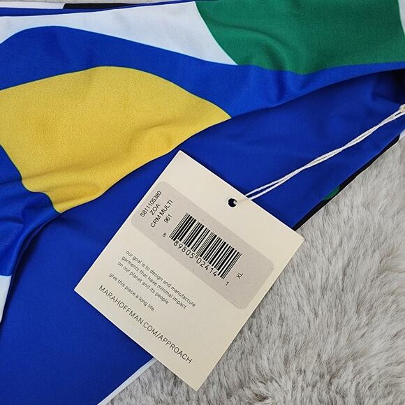 NEW Mara Hoffman Zoa Low Rise Bikini Swim Bottom in Cream Multicolor - Picture 6 of 11